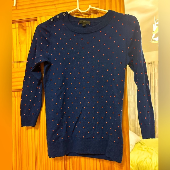 J. Crew Polka Dot Merino Wool Sweater - Picture 2 of 4